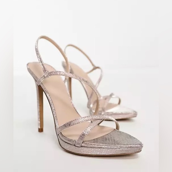 ALDO Resurge stiletto heels in metallic blush snakeprint size 10 brand new - Picture 4 of 5